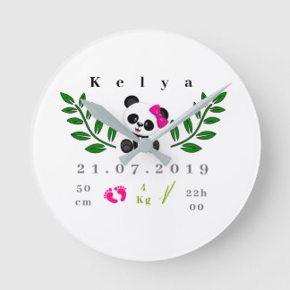 horloge naissance panda rund klocka