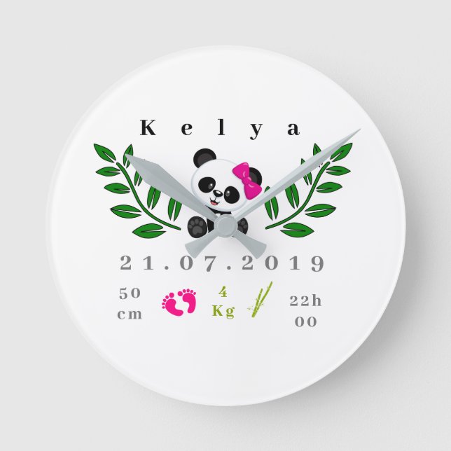 horloge naissance panda rund klocka (Framsida)