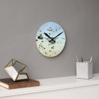 Horloge parachutiste – Idée cadeau pour passionnés Rund Klocka