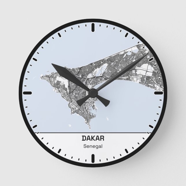 Horloge Ronde Dakar Clock City Line Art Rund Klocka (Framsida)