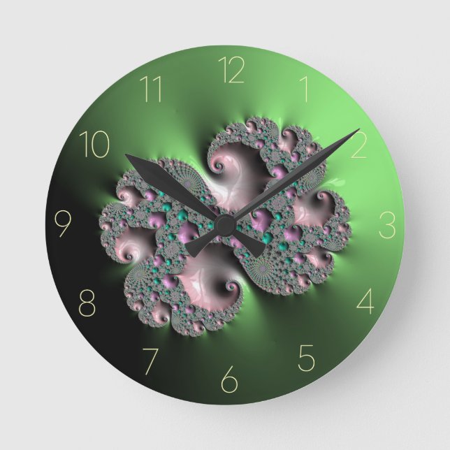 Horloge Ronde Fractal3 Rund Klocka (Framsida)