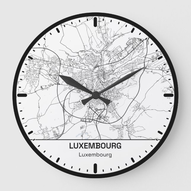 Horloge Ronde Luxembourg Clock City Line Art Stor Klocka (Framsida)