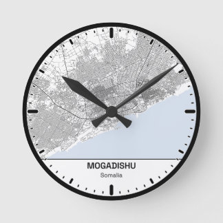 Horloge Ronde Mogadishu Clock City Line Art Rund Klocka