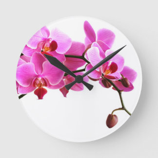 Horloge Ronde Orchidée Rund Klocka