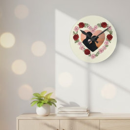 Horloge Ronde Photo Personnalisée – Cœur Floral Rund Klocka