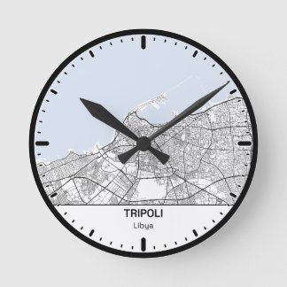 Horloge Ronde Tripoli Clock City Line Art Rund Klocka