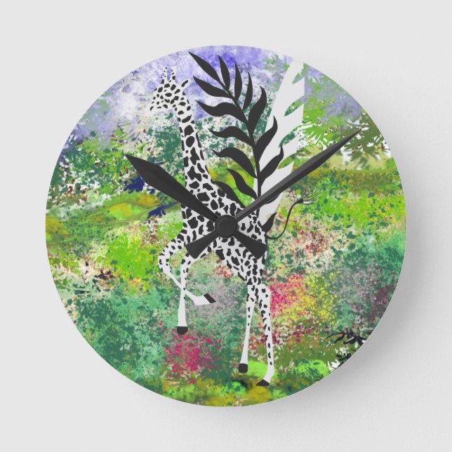 Horloge Wildlife Friendship - Giraffe  Rund Klocka (Framsida)