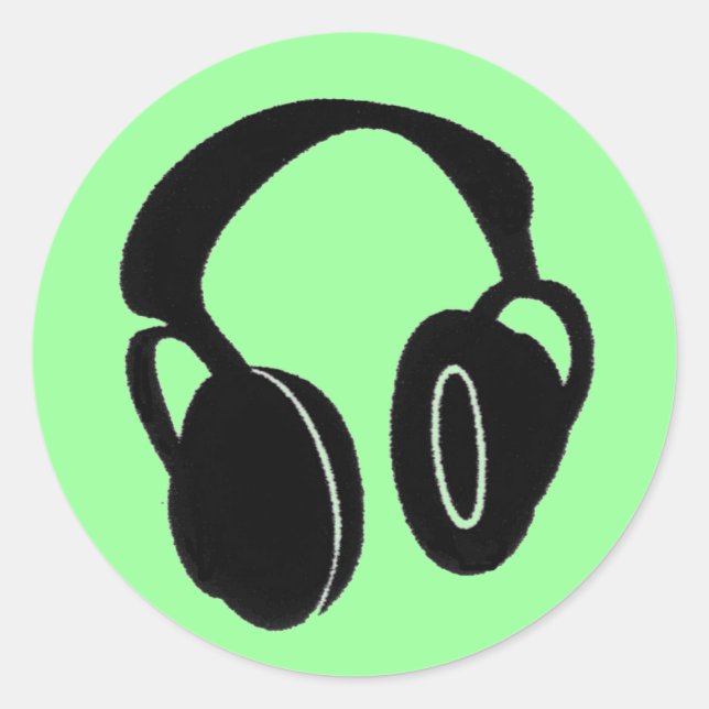 Hörlurar1-0 Runt Klistermärke (Framsida)