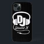 Hörlurar DJ med namnet svart och vitt ipad-fodral<br><div class="desc">Skydda telefonen från knappar och små olyckor med den här fickväskan. Original Graphics Headphone DJ iphone case för musik-dj:s och poppande skivjockeys och clubbing fläkt. Anpassa med ditt namn. Ett exempel visar Stuart K. Enbart designad av Sarah Trett.</div>