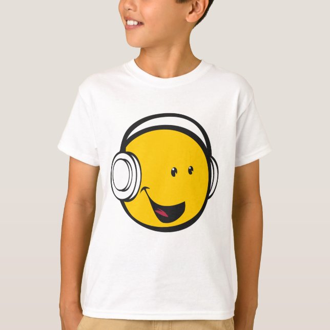 Hörlurar Emoji T-shirt (Framsida)