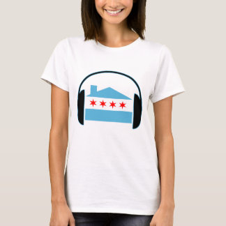 Hörlurar för Chicago husflagga Tee Shirt
