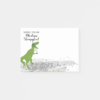 Hörlurar för Dinosaurt-rexdans som posta-det Post-it Block
