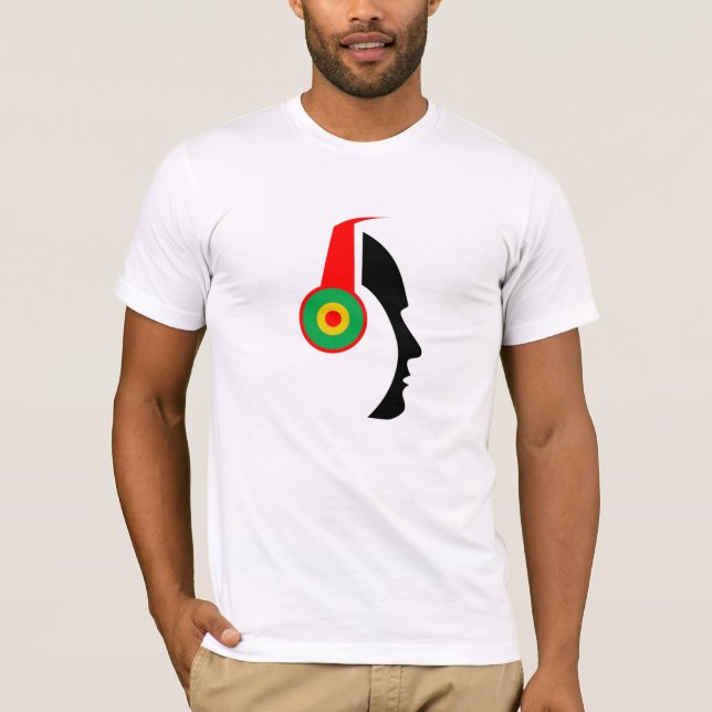 Hörlurar för Rasta ansiktesilhouette Tee (Framsida)