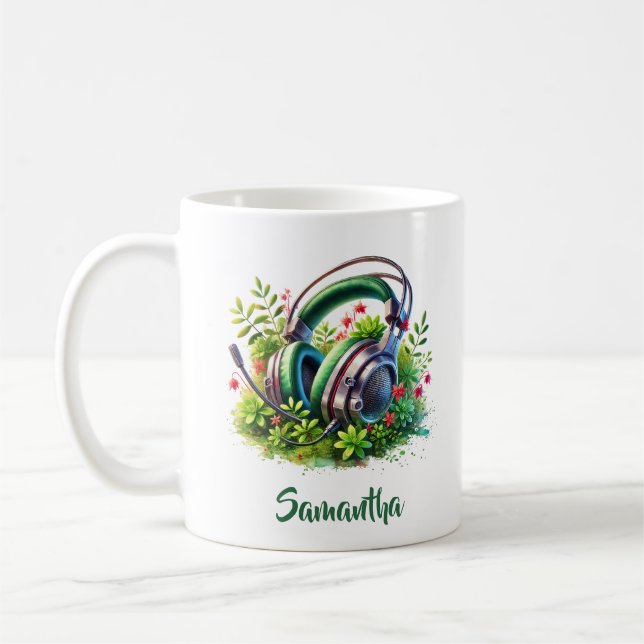 Hörlurar för TV-spel i grönska Kaffemugg (Vänster)