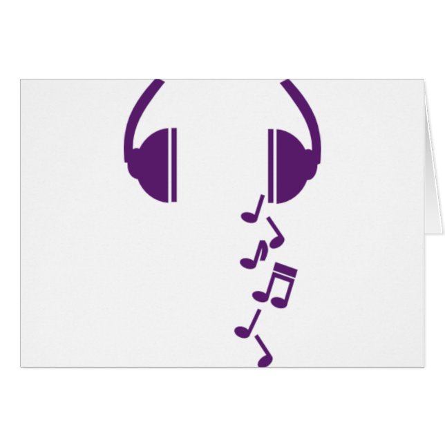 Hörlurar Hälsningskort (Framsidan Horizontal)