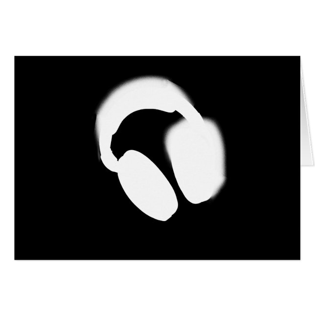 Hörlurar Hälsningskort (Framsidan Horizontal)