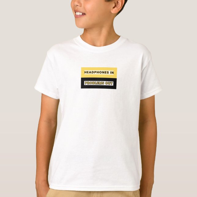 "Hörlurar i problem" Music Älskare design T Shirt (Framsida)