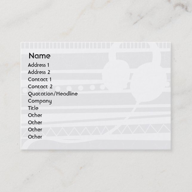 Hörlurar - knubbig visitkort (Framsida)