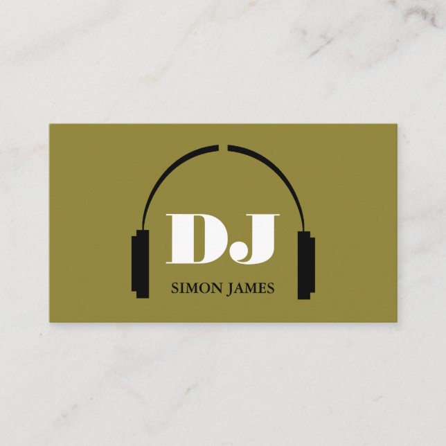 Hörlurar Logo, Proffs-DJ Affärsbricka Visitkort (Framsida)