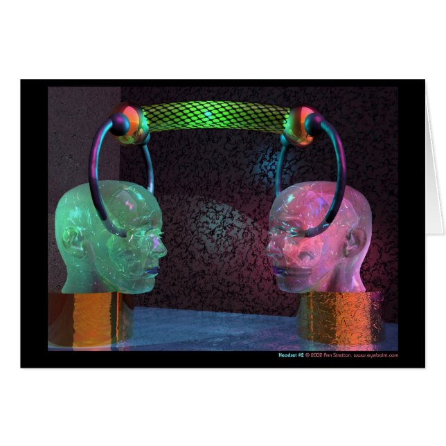 Hörlurar med mikrofon #2 hälsningskort (Framsidan Horizontal)