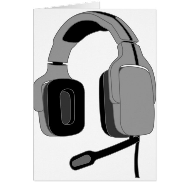 Hörlurar med mikrofon hälsningskort (Framsidan)