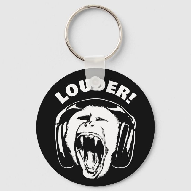 Hörlurar Monkey Loud Music Älskare Nyckelring (Framsida)