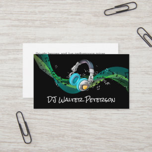 Hörlurar   Musik noter-bakgrund Visitkort