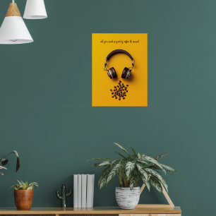 Hörlurar och kaffebönor poster