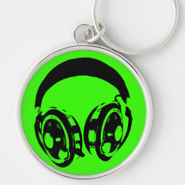 Hörlurar Rund Silverfärgad Nyckelring