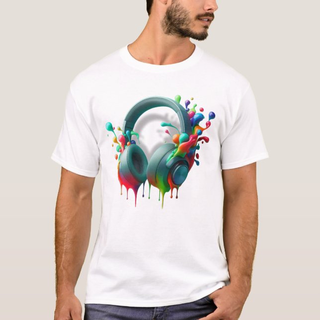 Hörlurar T Shirt (Framsida)