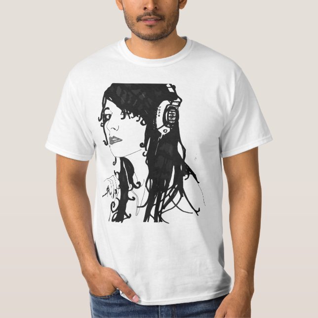 hörlurar t-shirt (Framsida)