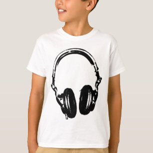 Hörlurargrafitti stencilerar skjortan för stil T Shirt