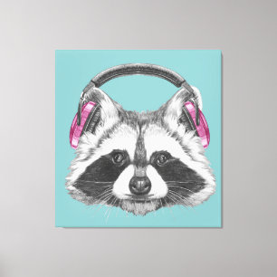 HörlurarRaccoon Canvastryck