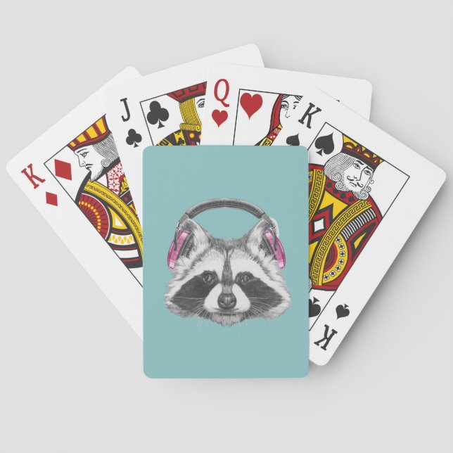 HörlurarRaccoon Casinokort (Baksidan)
