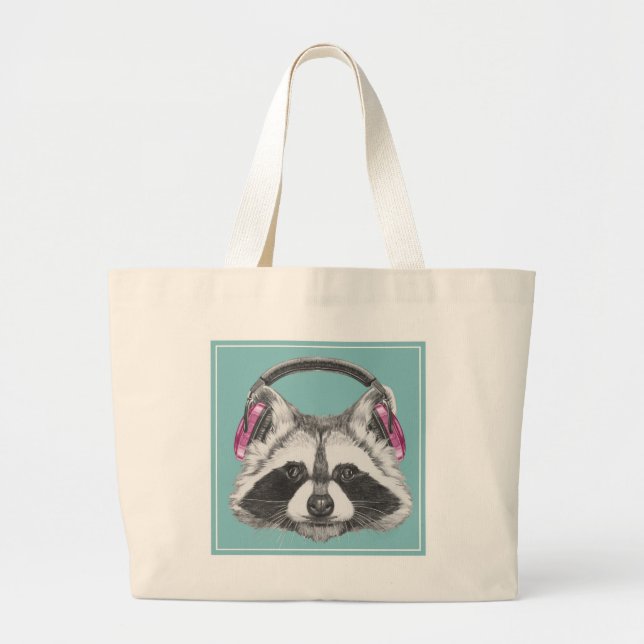 HörlurarRaccoon Jumbo Tygkasse (Framsidan)