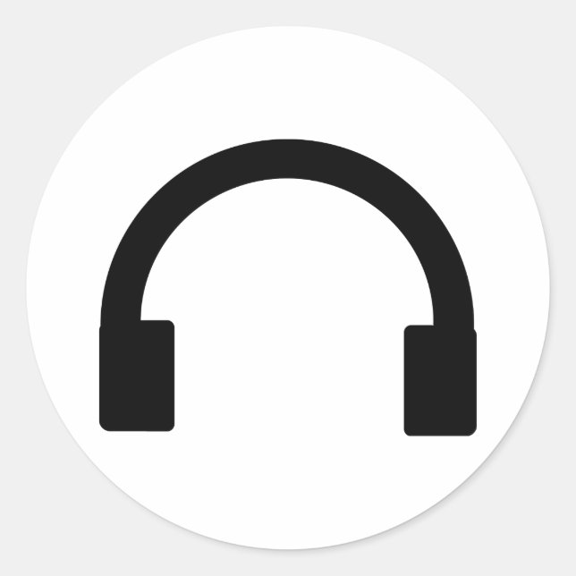 hörlursikon runt klistermärke (Framsida)