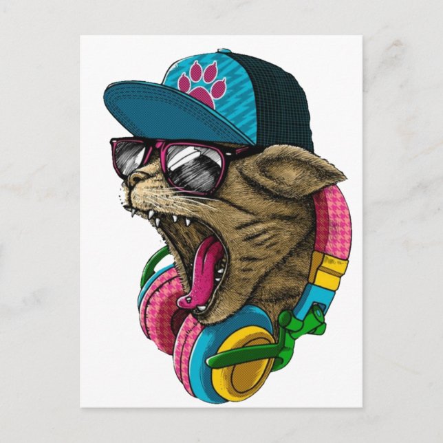 Hörlurskatt Vykort (Framsida)