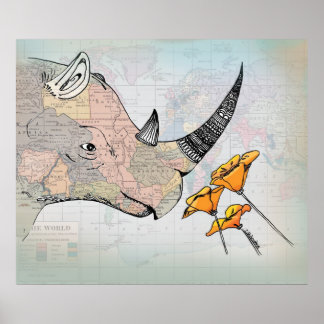 Horn Afrika - Vintage Karta Collage Poster