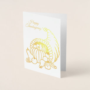 Horn av Plenty Cornucopia Thanksgiving Folierat Kort