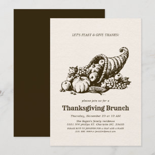 Horn av Plenty Thanksgiving Brunch Inbjudningar