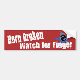 Horn Broken Bumper Sticker Bildekal