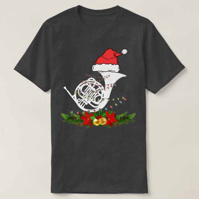 Horn Christmas Pajamas Music Instrument  T Shirt (Design framsida)