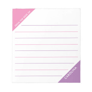 Hörn Colorblock Rosa Lila Från skrivbordet Anteckningsblock