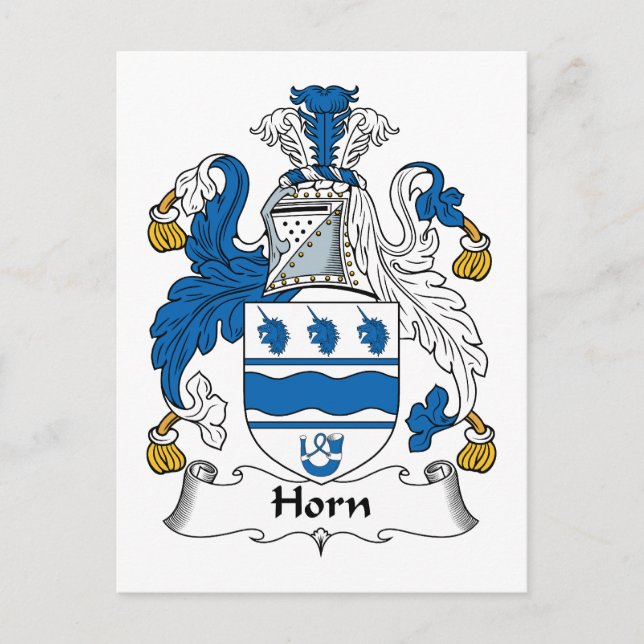 Horn Family Crest Vykort (Framsida)