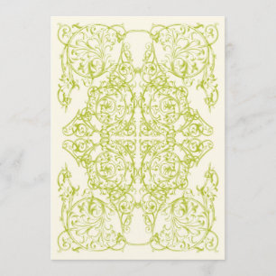 Hörn Flourish Bröllopsinbjudan (Chartreuse) Inbjudningar