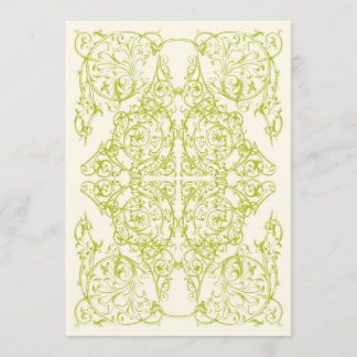 Hörn Flourish Bröllopsinbjudan (Chartreuse) Inbjudningar
