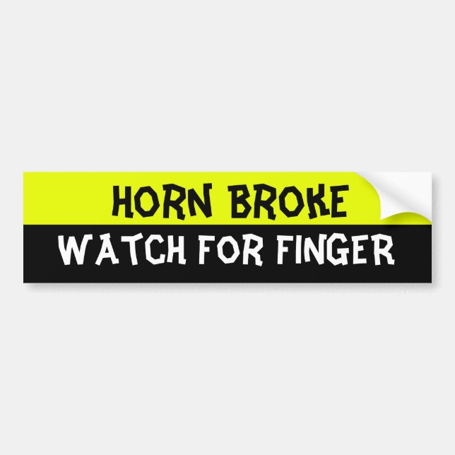 Horn krånglar, se upp för finger bildekal (Framsidan)