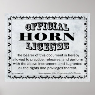 Horn Licence Poster