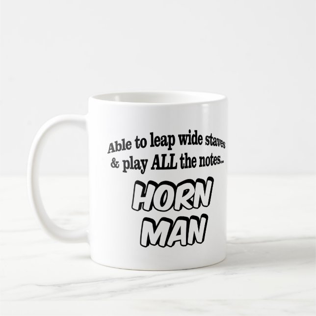 Horn Man - Musik Superhjälte Kaffemugg (Vänster)