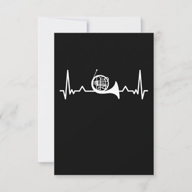Horn Marching Band Heartslag Funny Gift Tack Kort (Framsida)